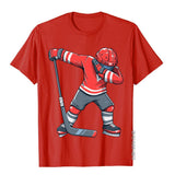 Funny Boy Kid Ice Hockey Dab Apparel Dabbing Player Youth Cotton Adult Tees Normal Design T Shirt Mart Lion Cranberry XS 