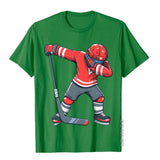 Funny Boy Kid Ice Hockey Dab Apparel Dabbing Player Youth Cotton Adult Tees Normal Design T Shirt Mart Lion Green XS 