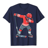 Funny Boy Kid Ice Hockey Dab Apparel Dabbing Player Youth Cotton Adult Tees Normal Design T Shirt Mart Lion Navy XS 