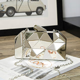 Gold Acrylic Box Geometric Evening Bag Clutch bags Elegent Chain Women Handbag For Party Shoulder Mart Lion sliver  