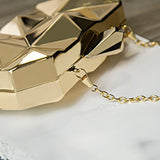 Gold Acrylic Box Geometric Evening Bag Clutch bags Elegent Chain Women Handbag For Party Shoulder Mart Lion   