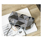 Gold Acrylic Box Geometric Evening Bag Clutch bags Elegent Chain Women Handbag For Party Shoulder Mart Lion   