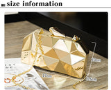 Gold Acrylic Box Geometric Evening Bag Clutch bags Elegent Chain Women Handbag For Party Shoulder Mart Lion   