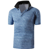 jeansian Men's Pure Color Polo Shirts Polos Golf Tennis Badminton Horserace Equestrian Sports Basic Top Polo-shirt LSL327 Blue Mart Lion   