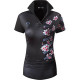 Jeansian Women Casual Designer Short Sleeve T-Shirt Golf Tennis Badminton Mart Lion SWT290-Black S China