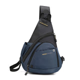 Casual Knapsack Waterproof Men's Outdoor Chest Bag Nylon Messenger Short Trip Phone Pouch Travel Backpack Mart Lion Blue Chest Bag  