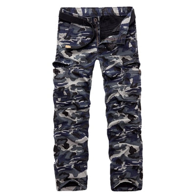 Winter Camouflage Military Tactical Thick Fleece Men's Multi-pocket Cargo Pants Warm velvet Casual Trousers Mart Lion 29 blue Camouflage 
