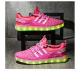 Usb Luminous Kids Sneakers Boys Flashing Light Spider Shoes Girl Baby Breathable Led Illuminated Children Glow Up Mart Lion Pink 26 