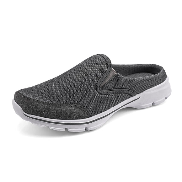 Summer Men's Sandals Mesh Breathable Beach Flip Flops Shoes Solid Flat Bath Slippers Light Casual Mart Lion Gray 7 