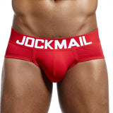 Men's Underwear Briefs Jockstrap Pouch Cuecas Cotton Stripe Panties Thongs Underpants Mart Lion JM303RED L(30-32inches) 