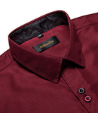 Men's Shirt Long Sleeve Cotton Red Button-down Collar Social Casual Shirts Men's DiBanGu Clothing