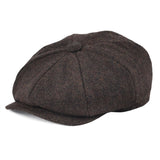 Men's 8 Piece Wool Blend Newsboy Flat Cap Gatsby Retro Hat Driving Caps Baker men's Hats Women Mart Lion Auburn 56-57 cm 