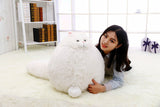 Super Round Snow White Stuffed Persian Cat Big Long Tail Plush Soft Cat Toys for Children home Decorate Simulation animal Mart Lion   