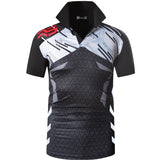 jeansian Men's Sport Tee Polo Shirts Golf Tennis Badminton Dry Fit Short Sleeve Mart Lion LSL293-Black US S 
