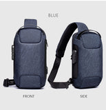  Men's Waterproof USB Oxford Crossbody Bag Anti-theft Shoulder Sling Multifunction Short Travel Messenger Chest Pack For Male Mart Lion - Mart Lion