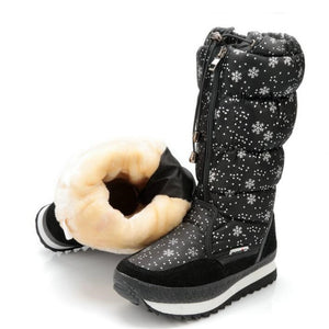Women Snow Boots Keep Warm Shoes Plush Waterproof Non-slip Boots Female Mid-Calf Winter Easy Wear Zipper Mujer