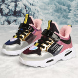 Autumn Kids Shoes Girls Casual Leather Waterproof Children Sneakers Winter Outdoor Students Running Plush Mart Lion   