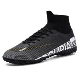 Blue High Ankle Soccer Shoes Men's Outdoor Non-Slip Football Boots Breathable FG/TF Soccer Cleats Training Sport Mart Lion Black 1313 35 China