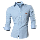 jeansian casual shirts dress men's clothing long sleeve social boutique cotton western button Mart Lion 8615-LightBlue US M China