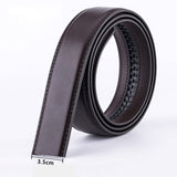 3.5cm Men's Belt No Buckle Cowskin Cow Genuine Leather Belt Body Without Automatic Buckle Strap Blue Red Coffee Brown White Black Mart Lion Auburn 80cm 