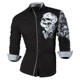 Sportrendy Men's Shirts Dress Casual Leopard Print Stylish Design Shirt Tops Yellow Mart Lion JZS042-Black M 