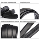 130 140 150 160 170 180cm Genuine Leather Belts for Men's Women Unisex Black Automatic Belt Waist Strap Belts Mart Lion   