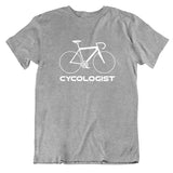 Bike T Shirt Cycologist Bicycle Graphic Print Design Short Sleeve Tops Tee Homme 100% Cotton Mart Lion Gray EU Size S 
