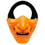  Airsoft Paintball Military Tactical Prajna Half Face Mask Samurai Hannya Horror Skull Halloween Hunting Protective Half Masks Mart Lion - Mart Lion