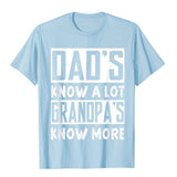 Men's Dads Knows A Lot Grandpa Knows Everything Fathers Day Gifts Top T-Shirts Geek Cotton Fitness Mart Lion Light XS 