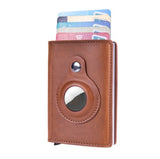 Rfid Card Holder Men's Wallets Money Bag Male Black Short Purse Small Leather Slim Mini For Airtag Air Tag Mart Lion brown  