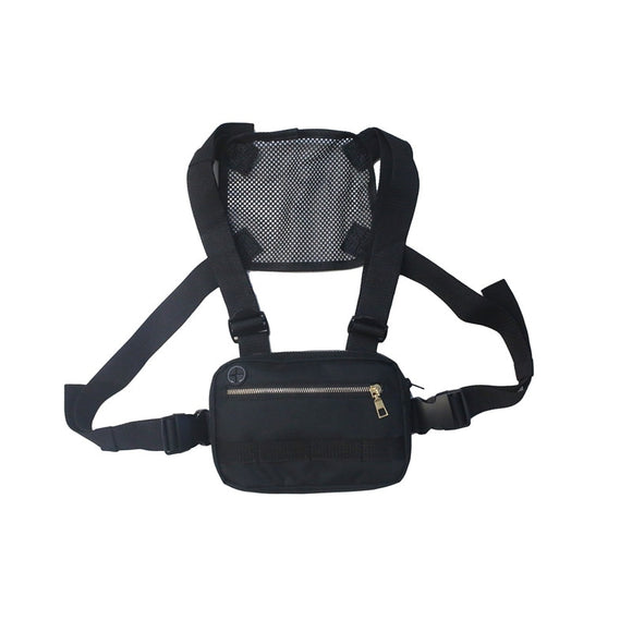 Mini Men's Chest Rig Streetwear Outdoor Sports Waist Bag Military Climbing Shoulder Bag Phone Money Belt Tactical Chest Bag Mart Lion Black  
