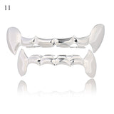 Hip Hop Gold Teeth Grillz Set Top Bottom Tooth Grills Dental Mouth Punk Teeth Caps Cosplay Party Rapper Jewelry Hot MartLion Pink  