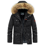 Winter Jacket Men's Cotton-padded Parkas Coats Multi-Pocket Streetwear Casual Workout Snow Overcoats Mart Lion   