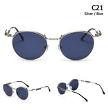 JackJad Vintage Round SteamPunk Style Polarized Sunglasses Classic Metal Spring Brand Design Oculos De Sol SK25125 Mart Lion   