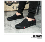Men's Shoes Casual Canvas Summer Slip-on Unisex Sneakers Flats Breathable Light Black Lovers Shoes Footwear Mart Lion A002All Black 35 