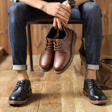 Genuine Leather Men's Casual Shoes Winter Plus Velvet Footwear Brown Boots Designer Shoes Formal Oxford Mart Lion   