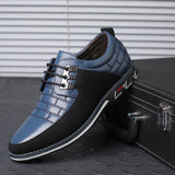 Men Leather Shoes Formal Wedding Party Casual Genuine Leather Loafers Boat Sneakers Mart Lion A-Blue 38 