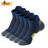  5Pairs Men Socks AnkleThick Knit Sports Outdoor Fitness Breathable Quick Dry Wear-resistant Short Running Mart Lion - Mart Lion