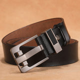  letter Pin Buckle Cow Genuine Leather Men's Belt Vintage Jeans Cowskin Belts Mart Lion - Mart Lion