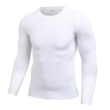 Men's Compression Under Base Layer Top Long Sleeve Tights Sports Rashgard Running Gym T Shirt Fitness Mart Lion White S 