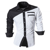 Jeansian Men's Casual Dress Shirts Desinger Stylish Long Sleeve Mart Lion Z015-White US M(170-175cm)70kg China