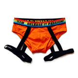 men's Underwear Ropa Interior Hombre Gay Men's Cotton Briefs Underpants Cueca Masculina Slip Homme Mart Lion Orange M 