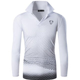 Jeansian Men's Outdoor Tshirt Beach Dry Fit Long Sleeve Golf Tennis Bowling Shirts Tops White Mart Lion LA300-WhiteBlack US M(Label L) China