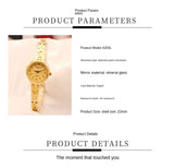 Gold Placer Vintage Ladies Gold Watch Vintage Waterproof Exquisite INS Style Movement Mart Lion   