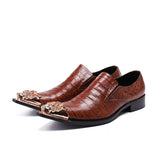 Model banquet wind belt gold dragon head party and wedding men casual dress shoes Mart Lion Chocolate 41 