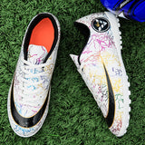 Outdoor Ultralight Soccer Shoes Non-Slip FG/TF Boys Football Ankle Boots Kids Sport Training Sneakers Soccer Cleats Unisex