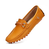 White Loafers Men's Handmade Leather Shoes Black Casual Driving Flats Blue Slip-On Moccasins Boat Shoes Mart Lion   