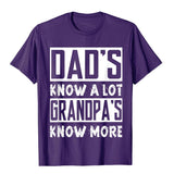 Men's Dads Knows A Lot Grandpa Knows Everything Fathers Day Gifts Top T-Shirts Geek Cotton Fitness Mart Lion Purple XS 