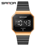 Casual Men Sports Watches Design Watches Touch Screen Digital Watch LED Display Waterproof Wristwatch Mart Lion rose gold  
