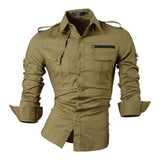 Jeansian Men's Casual Dress Shirts Desinger Stylish Long Sleeve WineRed2 Mart Lion 8371-ArmyGreen US M(170-175cm)70kg China